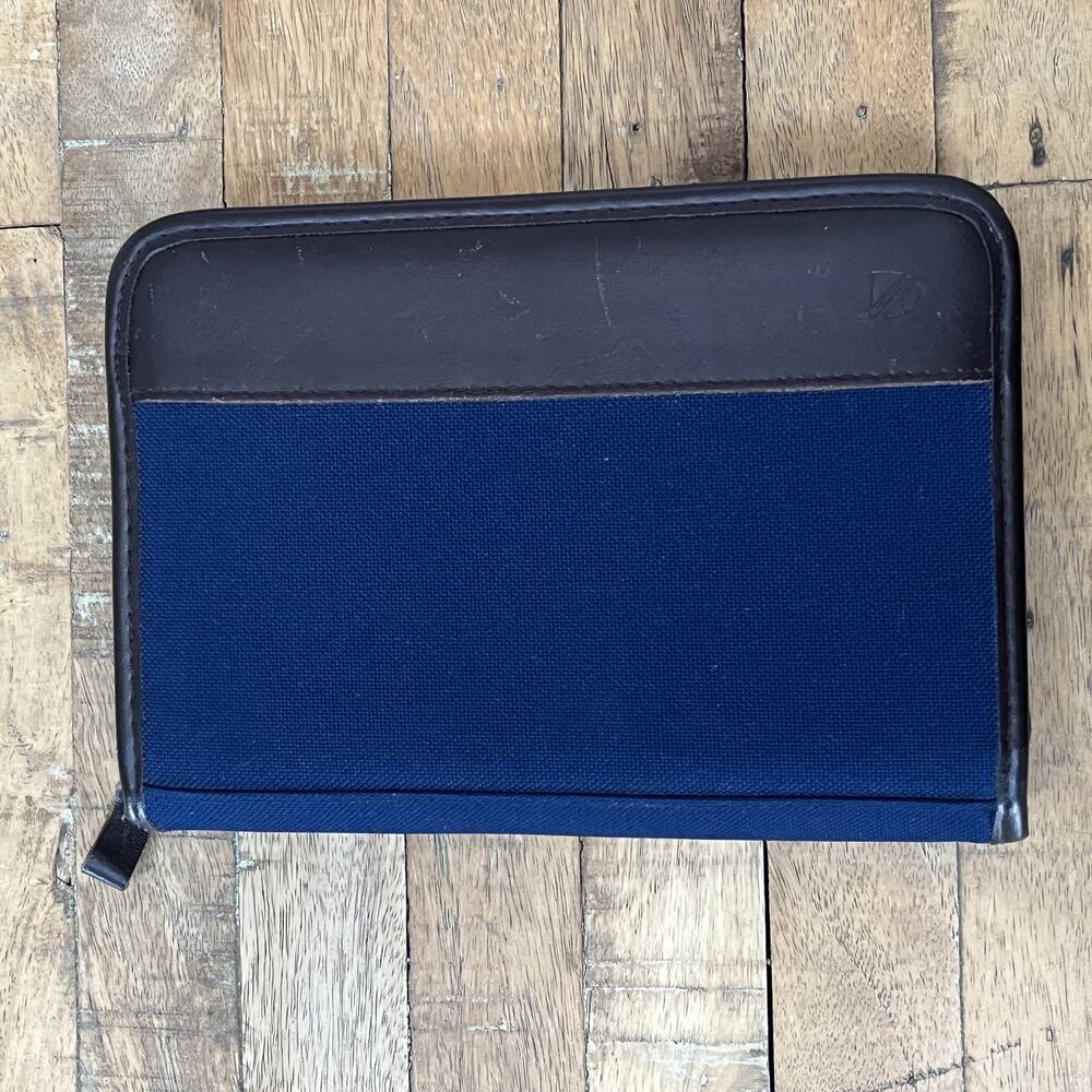 1992 Cambridge Black & Blue Canvas Planner Zip Around 6 Rings Calendar